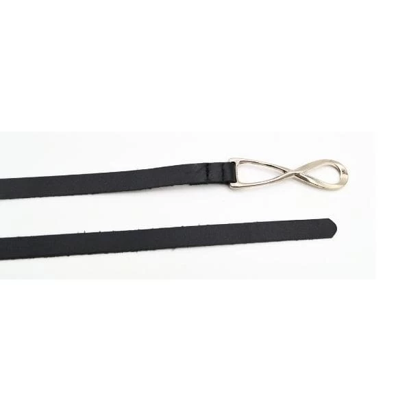 MARENGO - Women's Black Genuine Leather Skinny Belt - Image 2