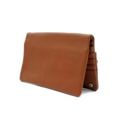 CREMORNE - Addison Road Ladies Brown Soft Pebbled Leather Fold Wallet