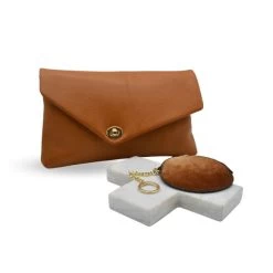 Gift Set | CENTENNIAL PARK - Ladies Tan Leather Clutch Envelope Bag & LORN - Ladies Coin Purse
