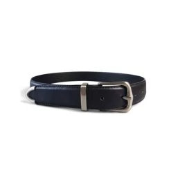 SURRY HILLS - Women's Black Genuine Leather Belt With Silver Buckle