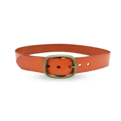 NOWRA - Women's Tan Genuine Leather Belt With Brushed Gold Buckle