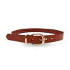 SOUTH BEACH - Addison Road Women's Tan Genuine Leather Belt With Gold Buckle