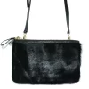 ST KILDA - Addison Road Black Genuine Leather Crossbody With Black Calf Hair