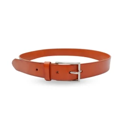 STAVROS - Mens Dark Tan Genuine Leather Dress Belt