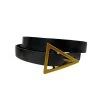 SUNBURY - Women's Black Genuine Leather Belt With Triangle Buckle