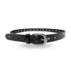 WALLAROO - Women's Black Genuine Leather Belt With Brushed Silver Buckle