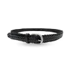 ZAREH - Womens Black Plaited Leather Belt With Gunmetal Buckle